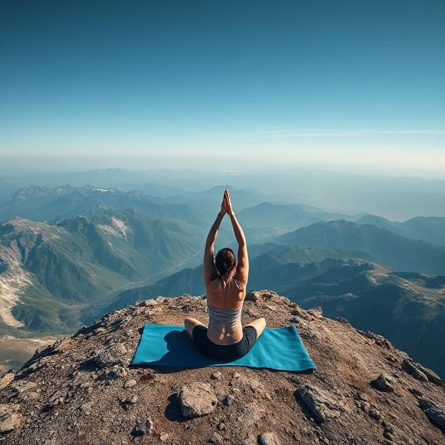Persona practicando yoga en estudio
